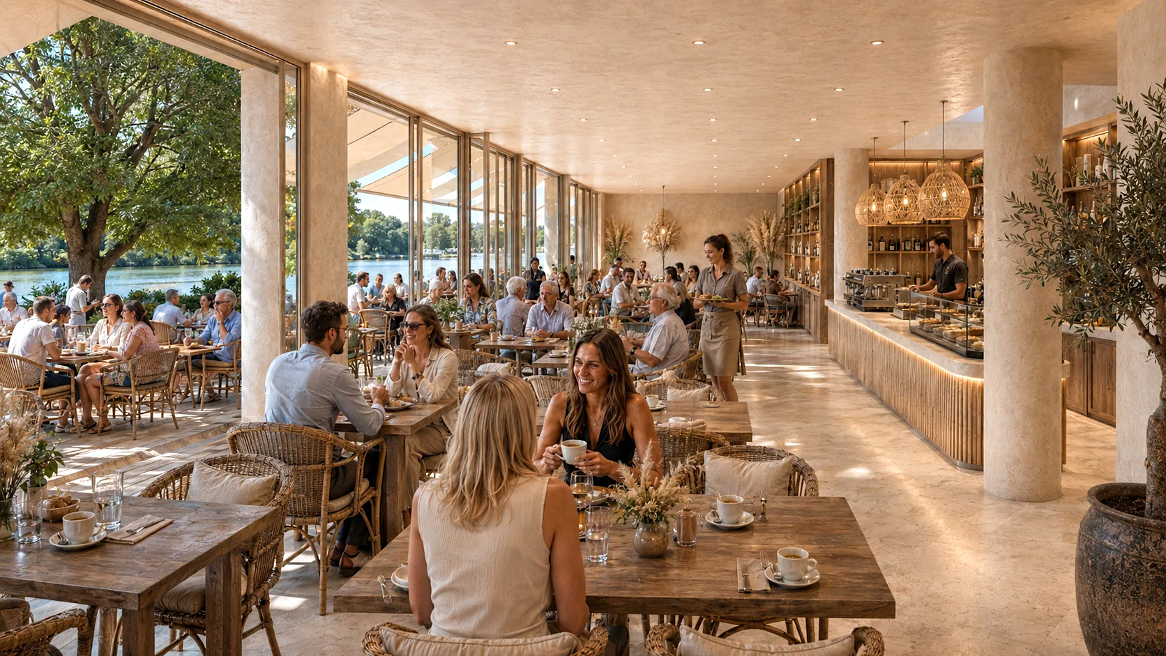 Innenraum des Panorama Rhein Cafés bei K680