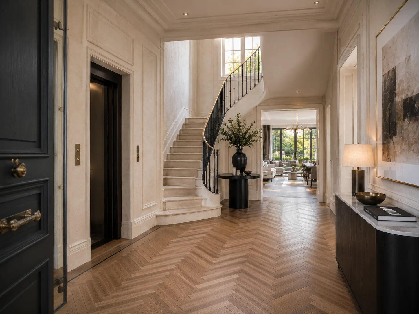 Entrée mit Treppe im Stadtpalais Düsseldorf